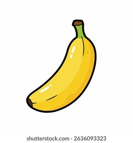 Diseño de Ilustración vectorial de un plátano amarillo de dibujos animados