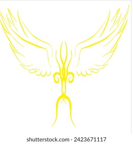 vector illustration design of character with yellow wings