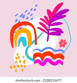 Vector illustration for the design of children's books, covers, brochures. Trendy bright pattern. 
