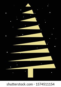 vector illustration of Design Christmas tree on black background