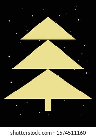 vector illustration of Design Christmas tree on black background