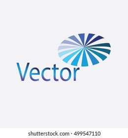 Vector illustration of design circle logo. Shape emblem for logo and icon on gray background