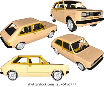 vector illustration design of classic vintage old car vehicle for family