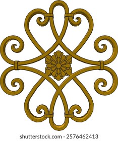 Vector illustration design of classic vintage ethnic floral wall ornament decoration for home interior