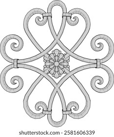 Vector illustration design of classic vintage ethnic floral wall ornament decoration for home interior