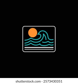 Vector illustration design of Coconut Tree at Sunset