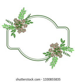 Vector illustration design colorful flower frame with invitation card hand drawn