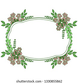Vector illustration design colorful flower frame with invitation card hand drawn