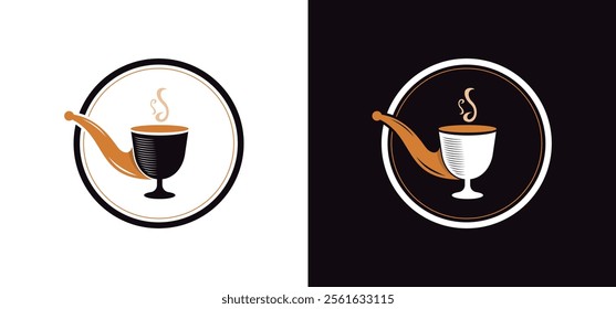 Vector illustration design of a combination of beer and smoking pipe logo.