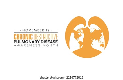 Vector illustration design concept of Chronic Obstructive Pulmonary Disease Awareness Month observed on every November