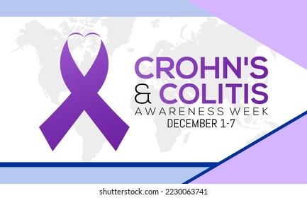 Vector illustration design concept of Crohn’s and Colitis Awareness Week observed on December 1 to 7