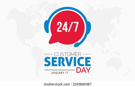 Vector illustration design concept of Customer Service Day observed on January 17