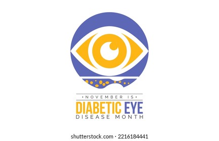 Vector illustration design concept of Diabetic Eye Disease Month observed on every November