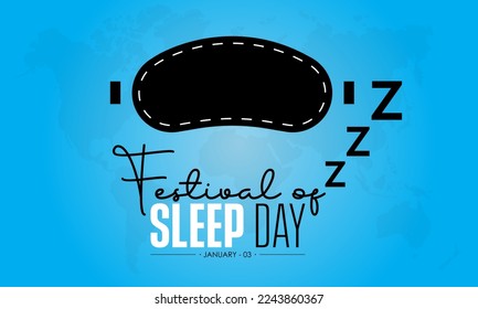 Vector illustration design concept of Festival of Sleep Day observed on January 3