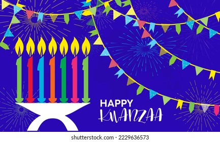 Vector illustration design concept of Happy Kwanzaa celebration on December 26