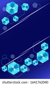 Vector illustration design. Concept hexagon digital technology decorative design in simple style with scripe space text. Pattern for your busines websites.