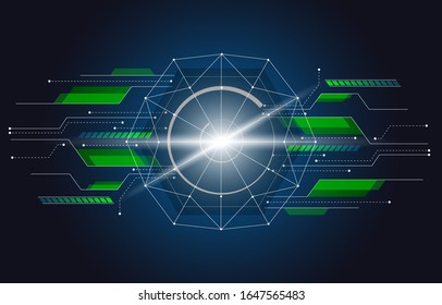 Vector illustration design. Concept hexagon digital technology decorative design in simple style with scripe space text. Pattern for your business websites.
