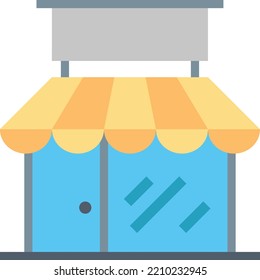 Concepto de diseño de la ilustración vectorial
icono de la tienda pequeña 