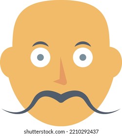 Vector Illustration design concept
icon of man with big mustache 