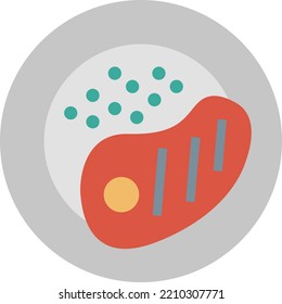Vector Illustration design concept
icon of steak in plate 