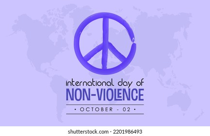 Vector illustration design concept of international day of non-violence observed on every 2nd october