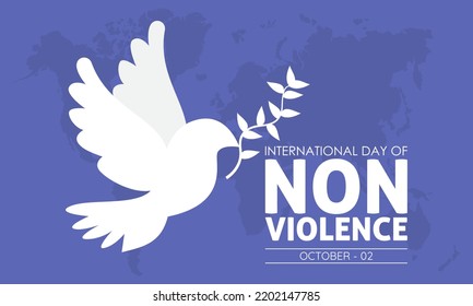 Vector illustration design concept of international day of non-violence observed on every 2nd october