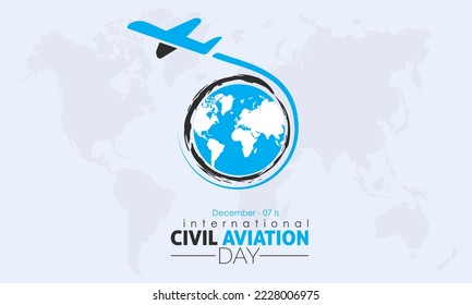 Vector illustration design concept of International Civil Aviation Day observed on December 7