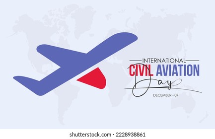 Vector illustration design concept of International Civil Aviation Day observed on December 7