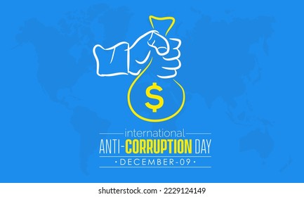 Concepto de diseño de ilustración de vectores del Día Internacional contra la Corrupción, celebrado el 9 de diciembre