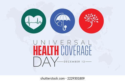 Vector illustration design concept of International Universal Health Coverage Day observed on December 12