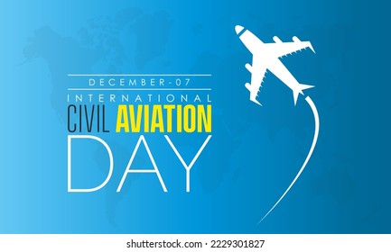 Vector illustration design concept of International Civil Aviation Day observed on December 7