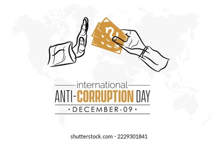 Vector illustration design concept of International Anti-Corruption Day observed on December 9