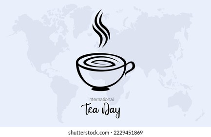 Concepto de diseño de ilustraciones vectoriales del Día Internacional del Té celebrado el 15 de diciembre