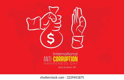 Vector illustration design concept of International Anti-Corruption Day observed on December 9 svg