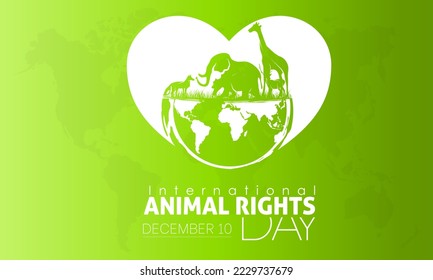 Vector illustration design concept of International Animal Rights Day observed on December 10