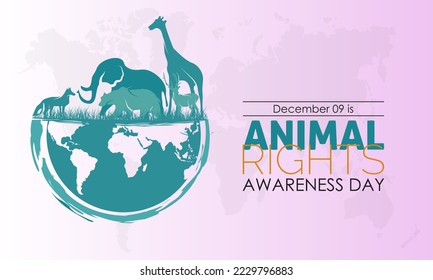 Vector illustration design concept of International Animal Rights Day observed on December 10