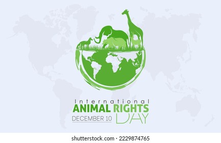 Vector illustration design concept of International Animal Rights Day observed on December 10