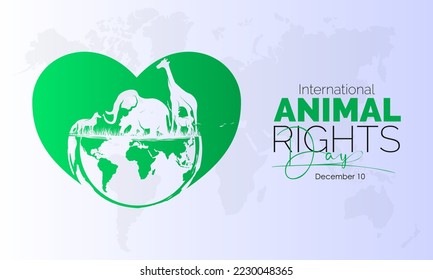 Vector illustration design concept of International Animal Rights Day observed on December 10