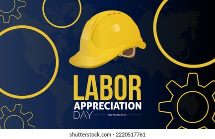 Vector illustration design concept of Labor Appreciation Day observed on November 23