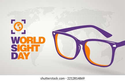 Vector illustration design concept logo of world sight day observed on october 13