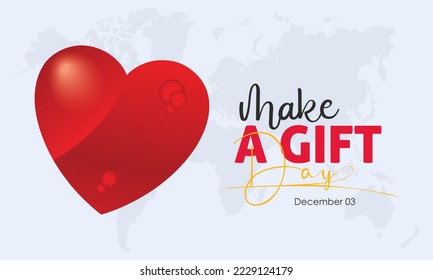 Concepto de diseño de ilustraciones vectoriales del Día del Regalo celebrado el 3 de diciembre