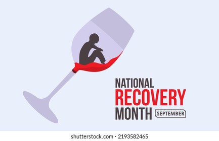 Vector illustration design concept of national recovery month observed on every september.