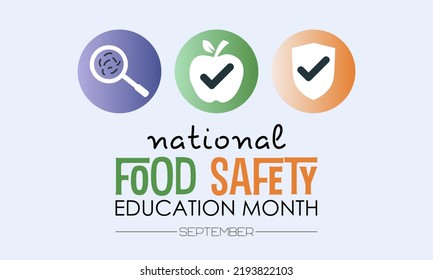 Vector Illustration Design Concept Of National Food Safety Education Month Observed On Every September.