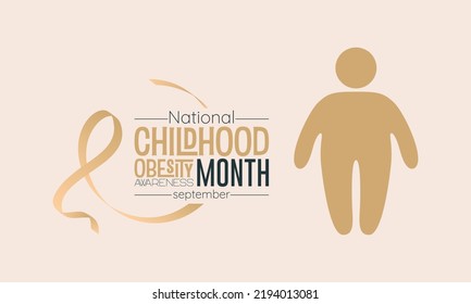 Vector illustration design concept of national childhood obesity awareness month observed on every september.