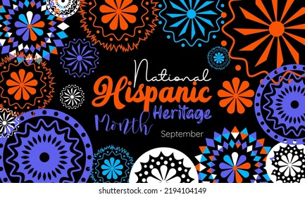 Vector illustration design concept of national hispanic heritage month observed on every September.