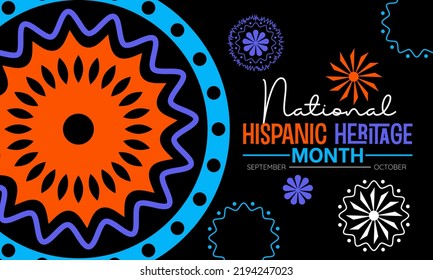 Concepto de diseño de ilustración vectorial del mes del patrimonio nacional hispano observado cada septiembre.