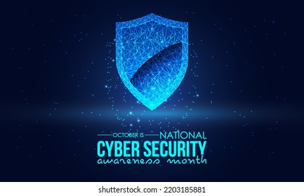 Vector Illustration Design Concept Of National Cyber Security Awareness Month Observed On Every October