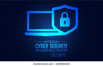 Vector illustration design concept of national cyber security awareness month observed on every october