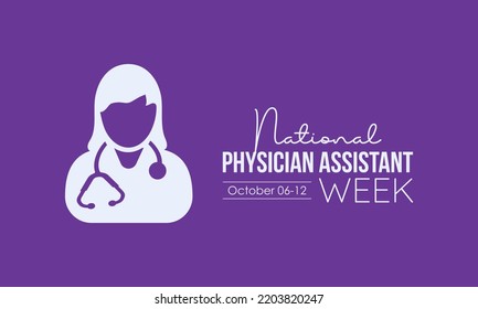 Vector illustration design concept of national physician assistant week observed on october 6-12