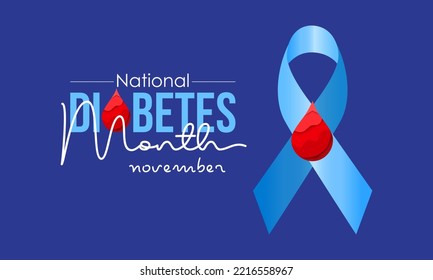 Vector Illustration Design Concept Of National Diabetes Month Observed On Every November